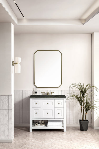Renovate for Less Atlanta Breckenridge 36" Single Vanity, Bright White, w/ 3 CM Phantome Eclos Top
