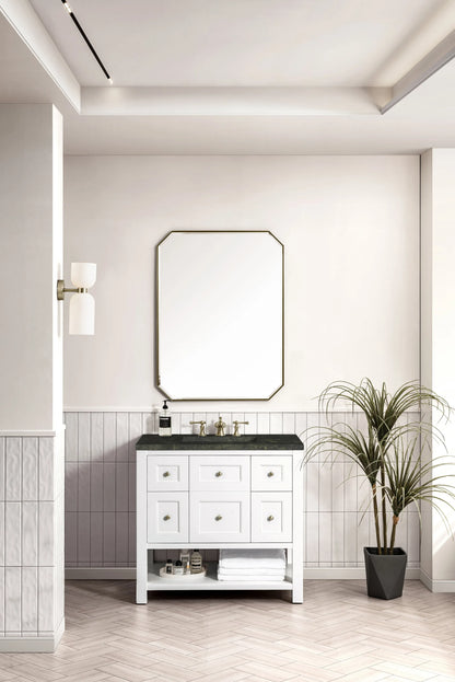 Breckenridge 36" Single Vanity, Bright White, w/ 3 CM Phantome Eclos Top