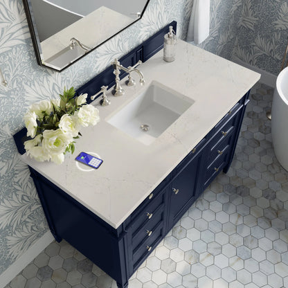 Brittany 48" Single Vanity, Victory Blue, w/ 3 CM Siberian Silestone Top w/FreePower Wireless Charger