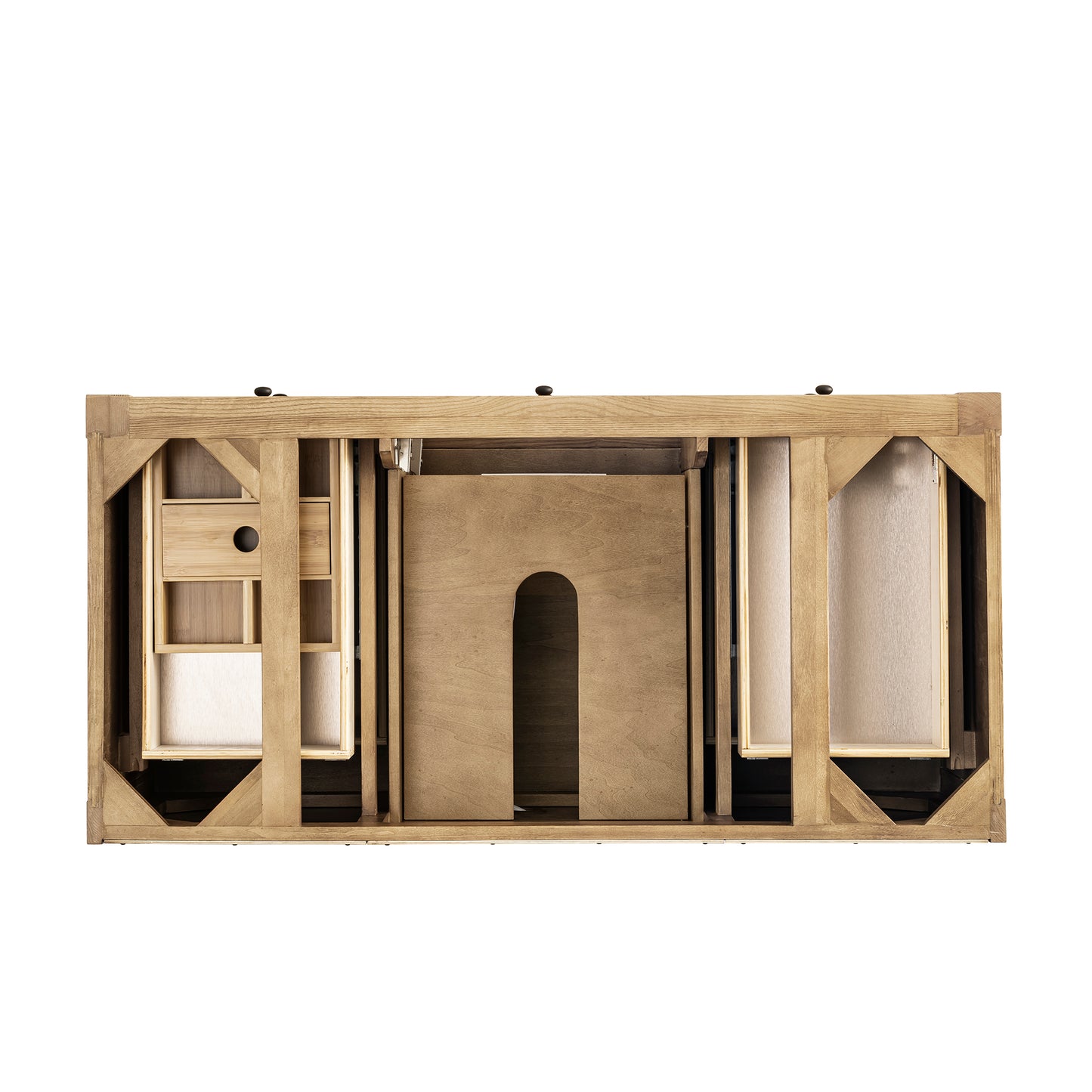 Renovate for Less Atlanta Breckenridge 48" Single Vanity, Light Natural Oak w/ Single Hole 3 CM White Zeus Top & Backsplash