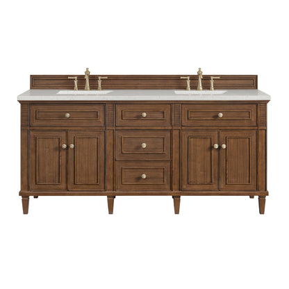 Renovate for Less Atlanta Lorelai 72"Double Vanity, Mid-Century Walnut w/ 3 CM Lime Delight Silestone Top