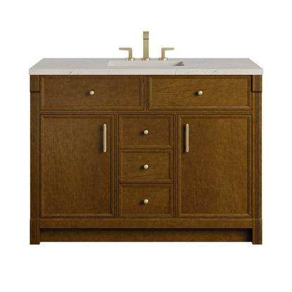 Bellshire 48" Single Vanity, Honey Oak w/ 3 CM Siberian Silestone Top w/FreePower Wireless Charger