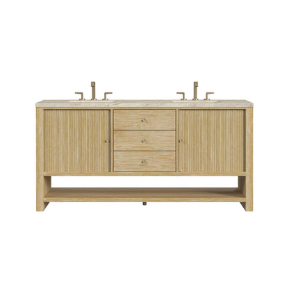 Marigot 72" Double Vanity, Sunwashed Oak, w/ 3 CM Tajnar Eclos Top