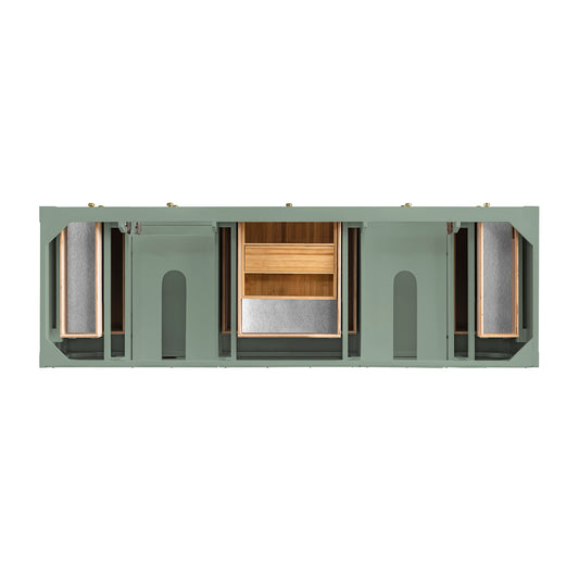 Renovate for Less Atlanta Breckenridge 72" Double Vanity, Smokey Celadon w/ 3 CM Victorian Silver Top