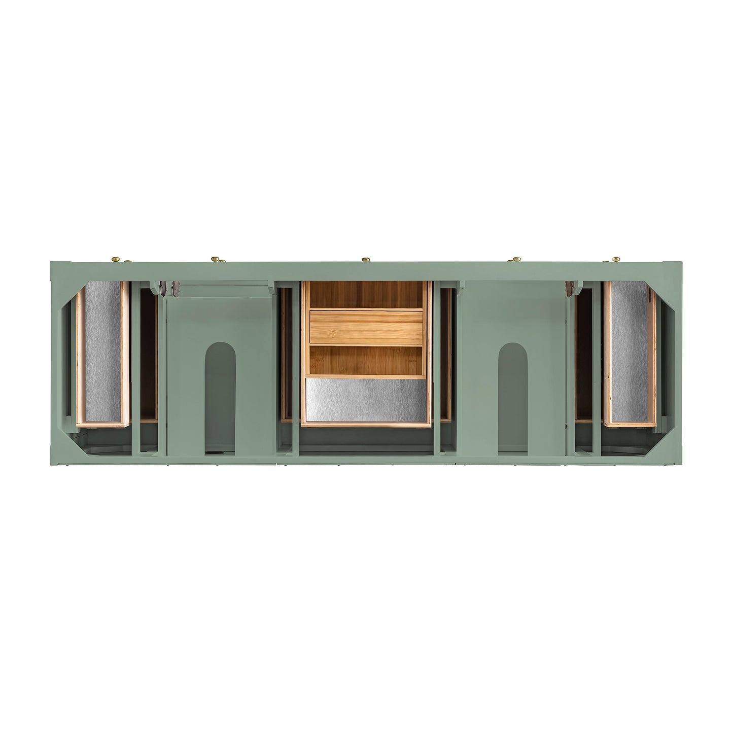Renovate for Less Atlanta Breckenridge 72" Double Vanity, Smokey Celadon w/ 3 CM Carrara Marble Top