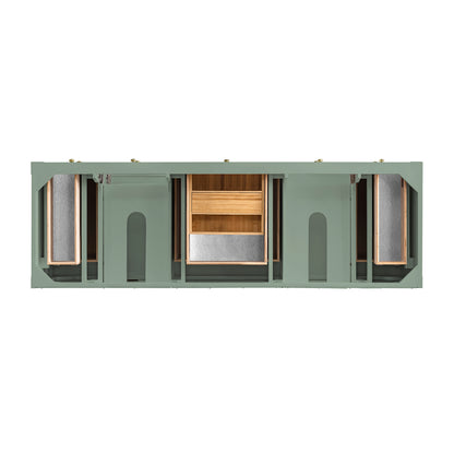 Renovate for Less Atlanta Breckenridge 72" Double Vanity, Smokey Celadon w/ 3 CM Carrara Marble Top