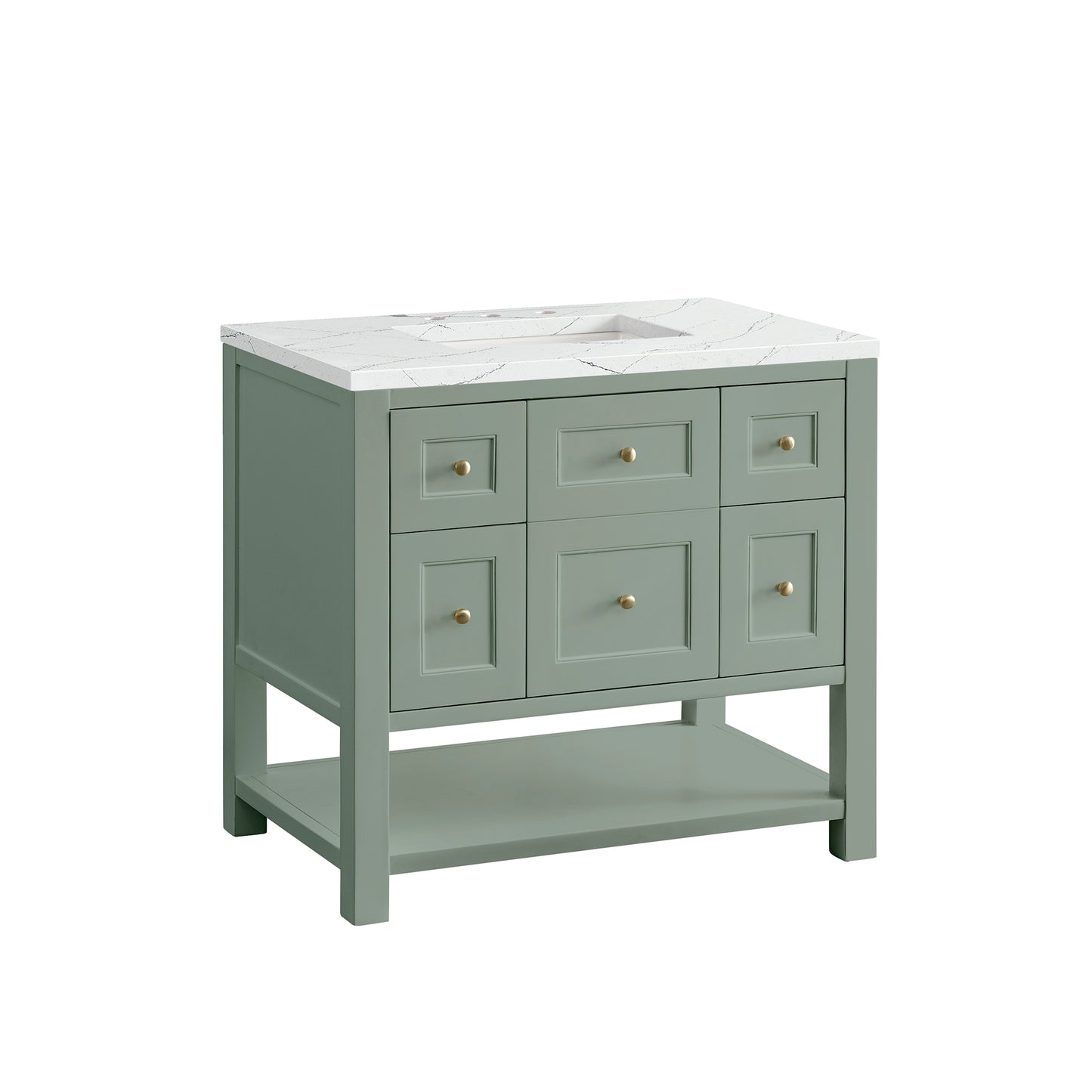 Renovate for Less Atlanta Breckenridge 36" Single Vanity, Smokey Celadon w/ 3 CM Ethereal Noctis Top