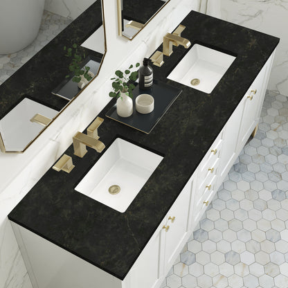 Renovate for Less Atlanta Chicago 72" Double Vanity, Glossy White, w/ 3 CM Phantome Eclos Top