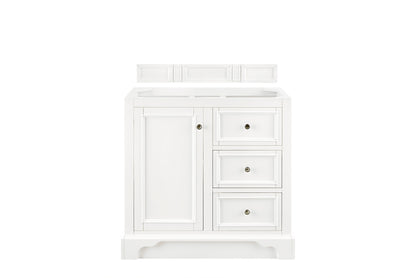 Renovate for Less Atlanta De Soto 36" Single Vanity, Bright White w/ 3 CM Parisien Bleu Silestone Top