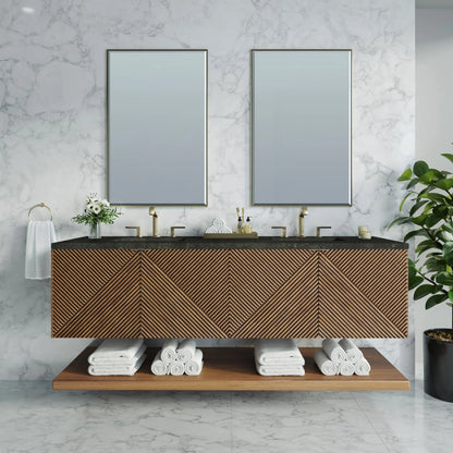 Marcello 72" Double Vanity, Chestnut, w/ 3 CM Phantome Eclos Top