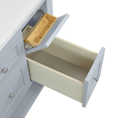 Renovate for Less Atlanta Breckenridge 36" Single Vanity, Serenity Blue, w/ 3 CM Charcoal Soapstone Quartz Top