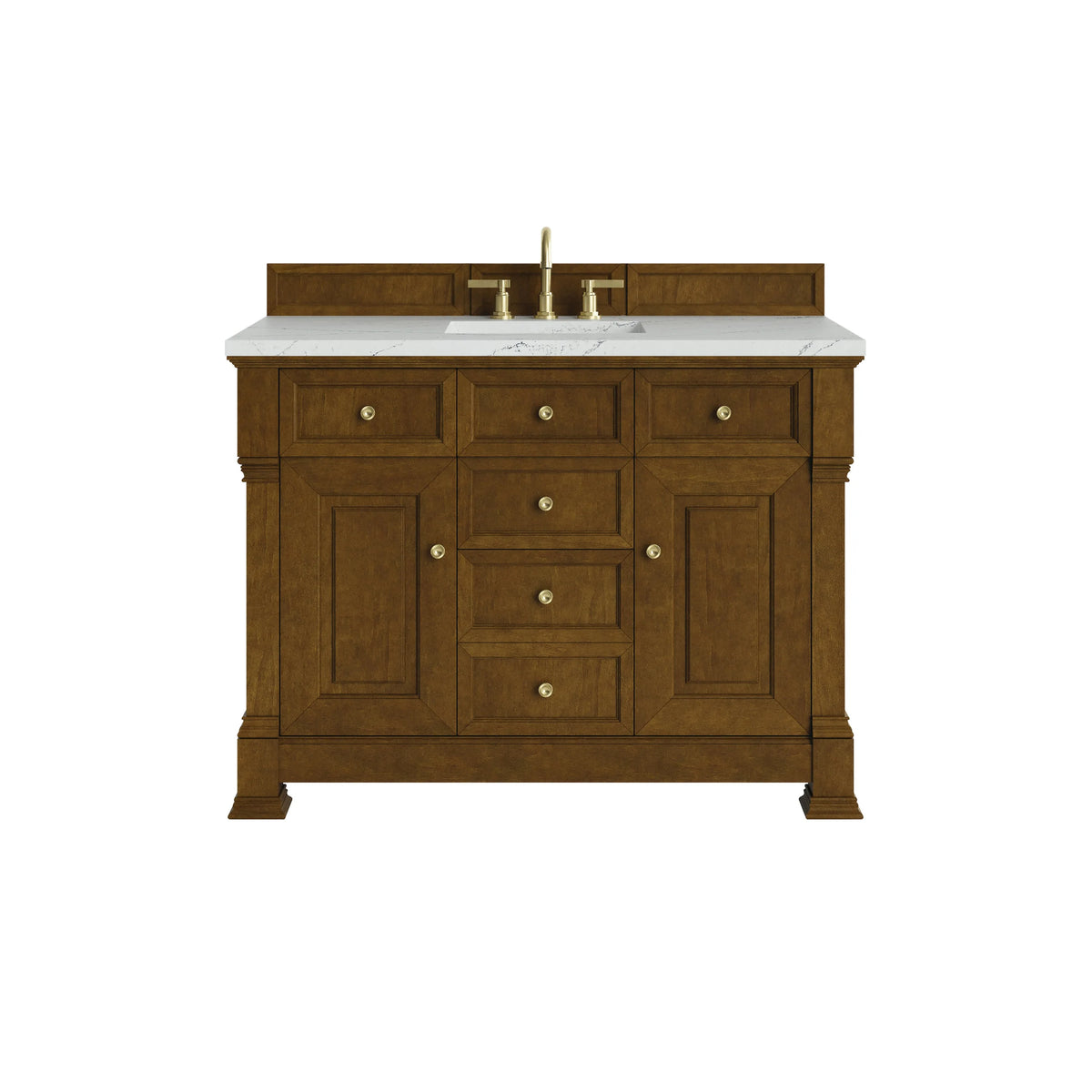 Brookfield 48" Single Vanity, Honey Oak w/ 3 CM Ethereal Noctis Silestone Top