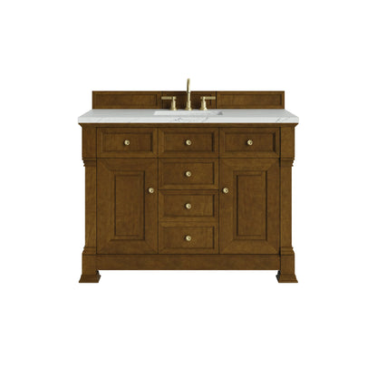 Brookfield 48" Single Vanity, Honey Oak w/ 3 CM Ethereal Noctis Silestone Top