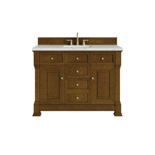Brookfield 48" Single Vanity, Honey Oak w/ 3 CM Ethereal Noctis Silestone Top