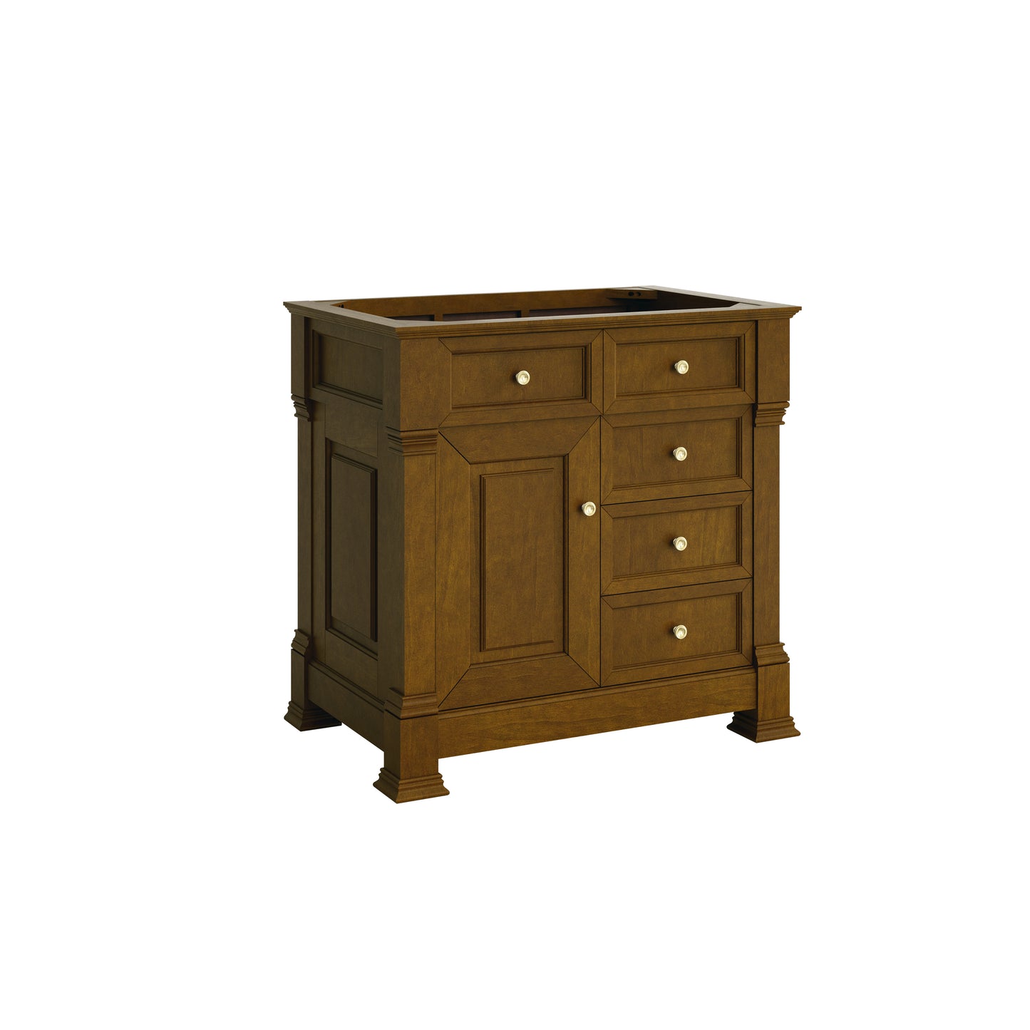 Renovate for Less Atlanta Brookfield 36" Single Vanity, Honey Oak w/ 3 CM Lime Delight Silestone Top