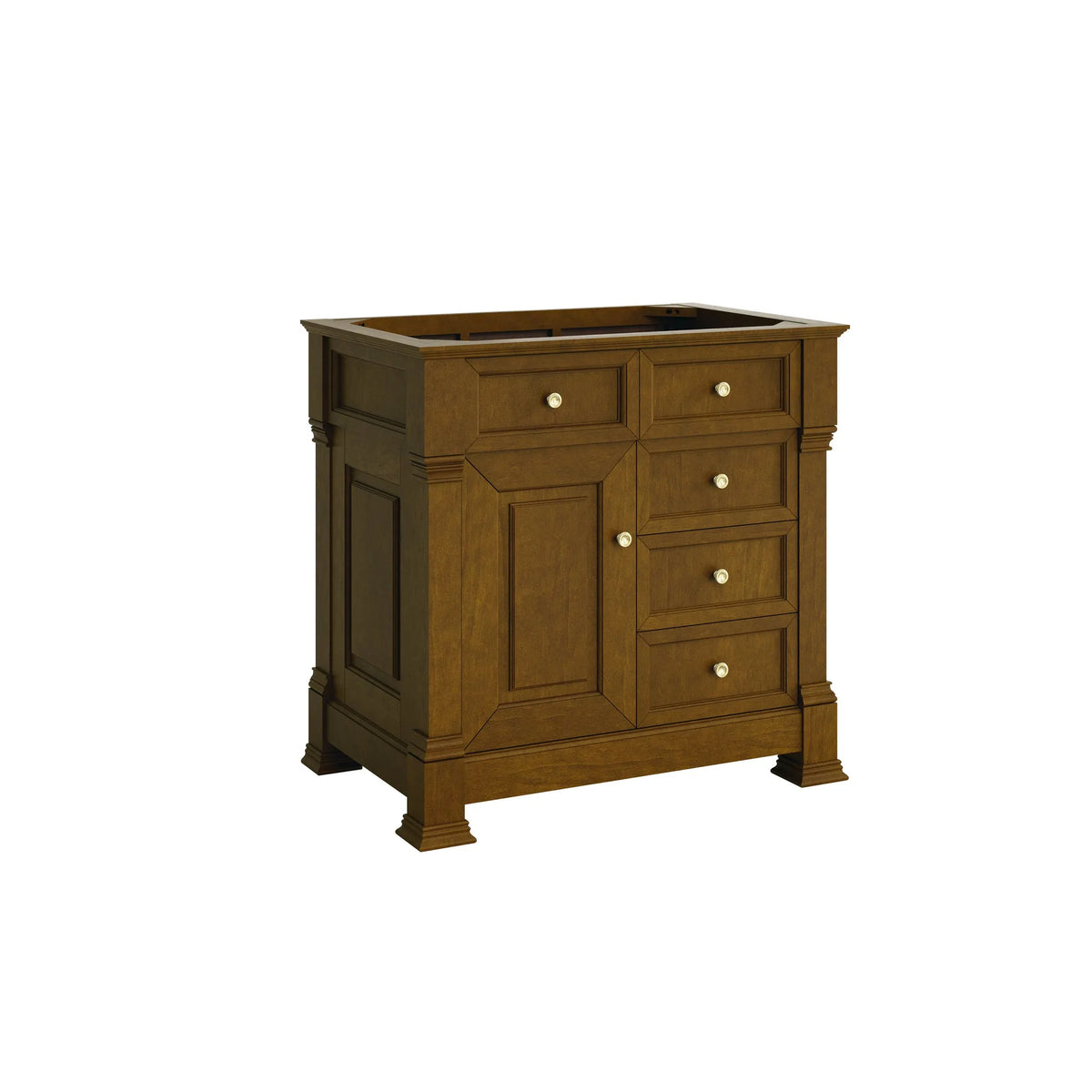 Brookfield 36" Single Vanity, Honey Oak, w/ 3 CM Siberian Silestone Top