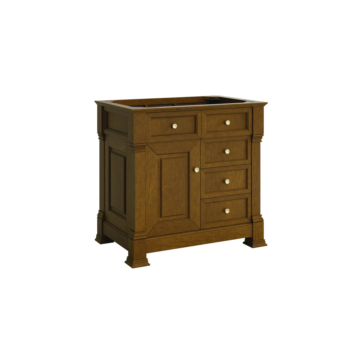 Brookfield 36" Single Vanity, Honey Oak w/ 3 CM Ethereal Noctis Silestone Top