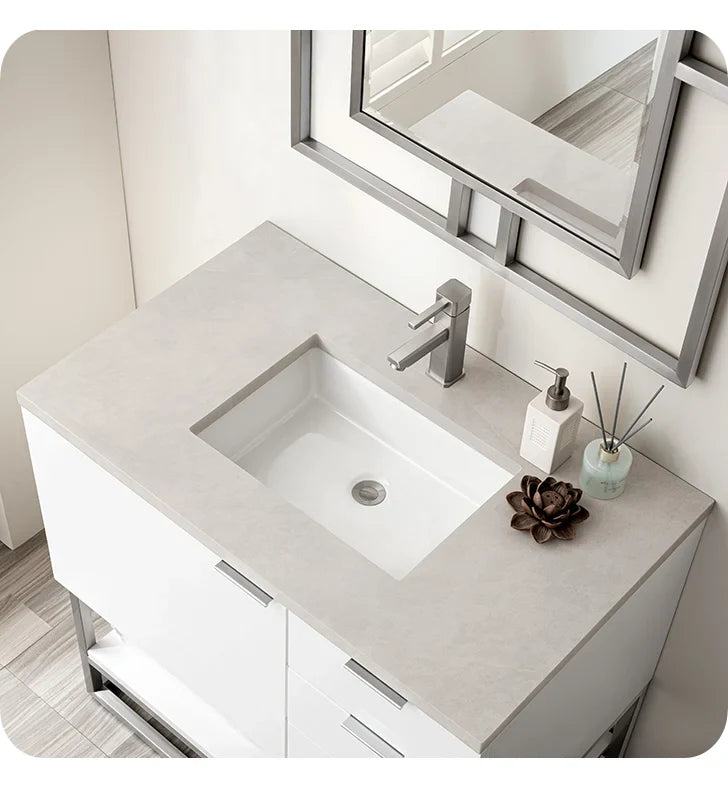 Brenlyn 36" Vanity in Glossy White