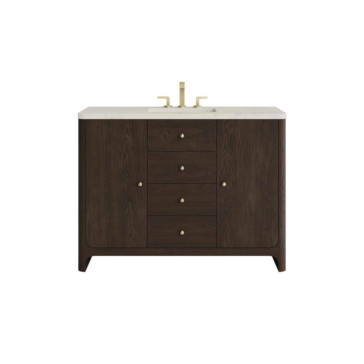 Gracyn 48" Single Vanity, Sable, w/ 3 CM Siberian Silestone Top w/FreePower Wireless Charger