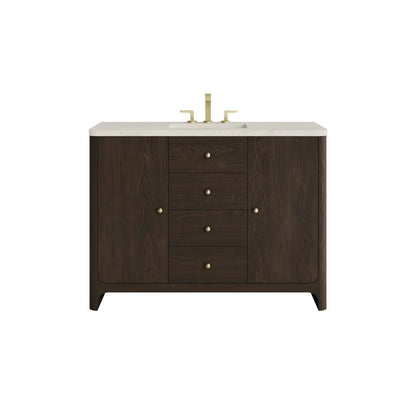 Gracyn 48" Single Vanity, Sable, w/ 3 CM Siberian Silestone Top w/FreePower Wireless Charger