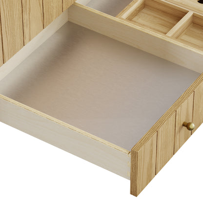 Renovate for Less Atlanta Hudson 36" Single Vanity, Light Natural Oak w/ 3 CM Parisien Bleu Top