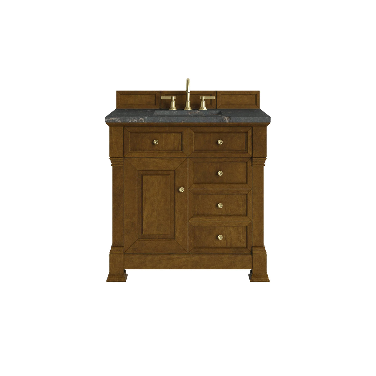 Brookfield 36" Single Vanity, Honey Oak w/ 3 CM Parisien Bleu Silestone Top