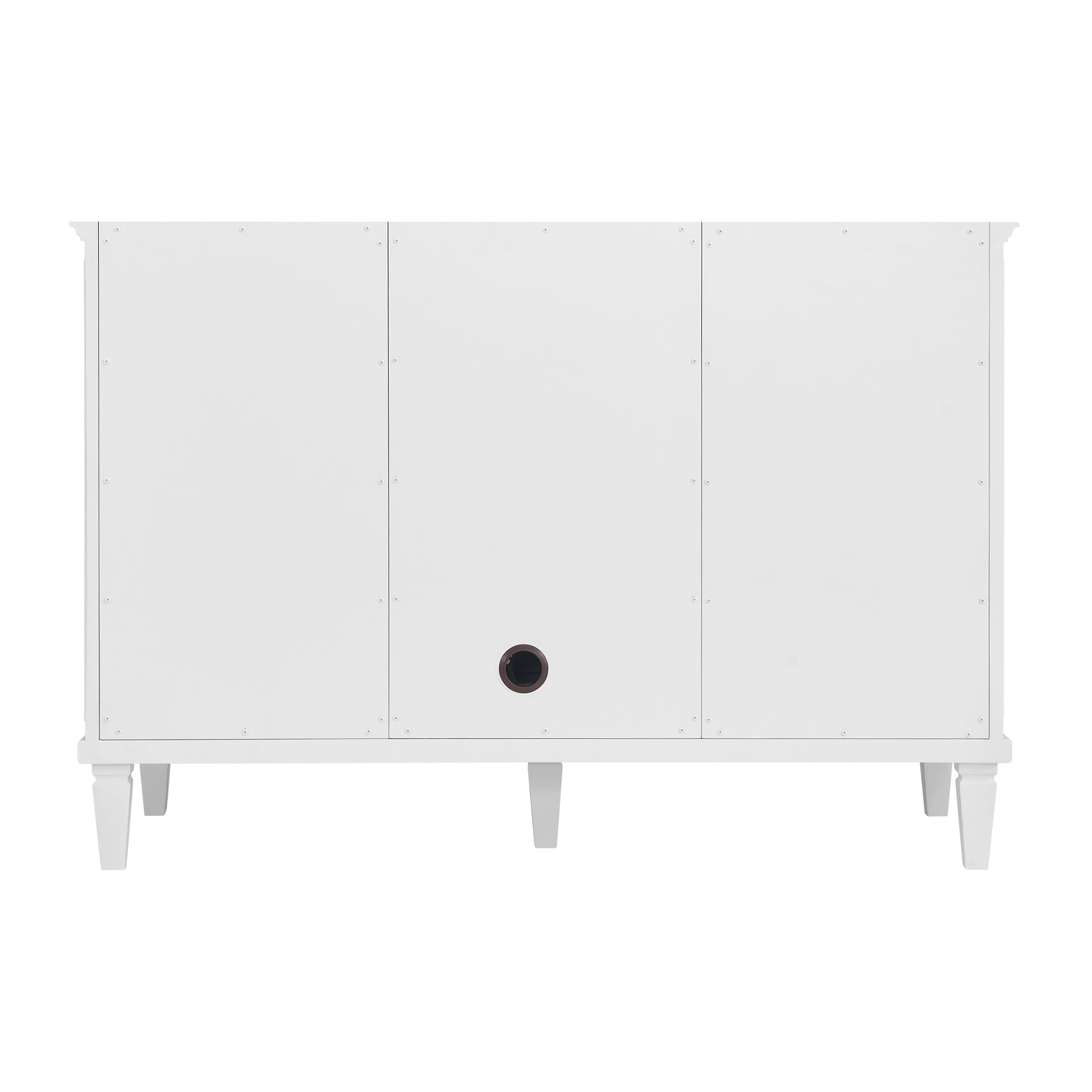 Renovate for Less Atlanta Myrrin 48" Single Vanity, Bright White, w/ 3 CM Siberian Silestone Top