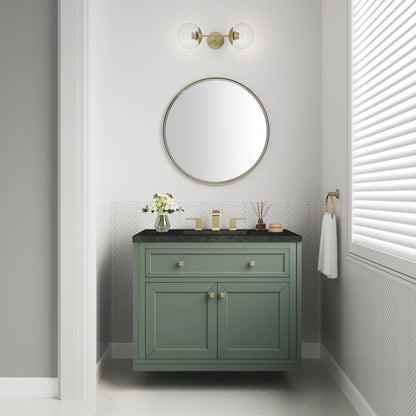 Chicago 36" Single Vanity, Smokey Celadon, w/ 3 CM Phantome Eclos Top