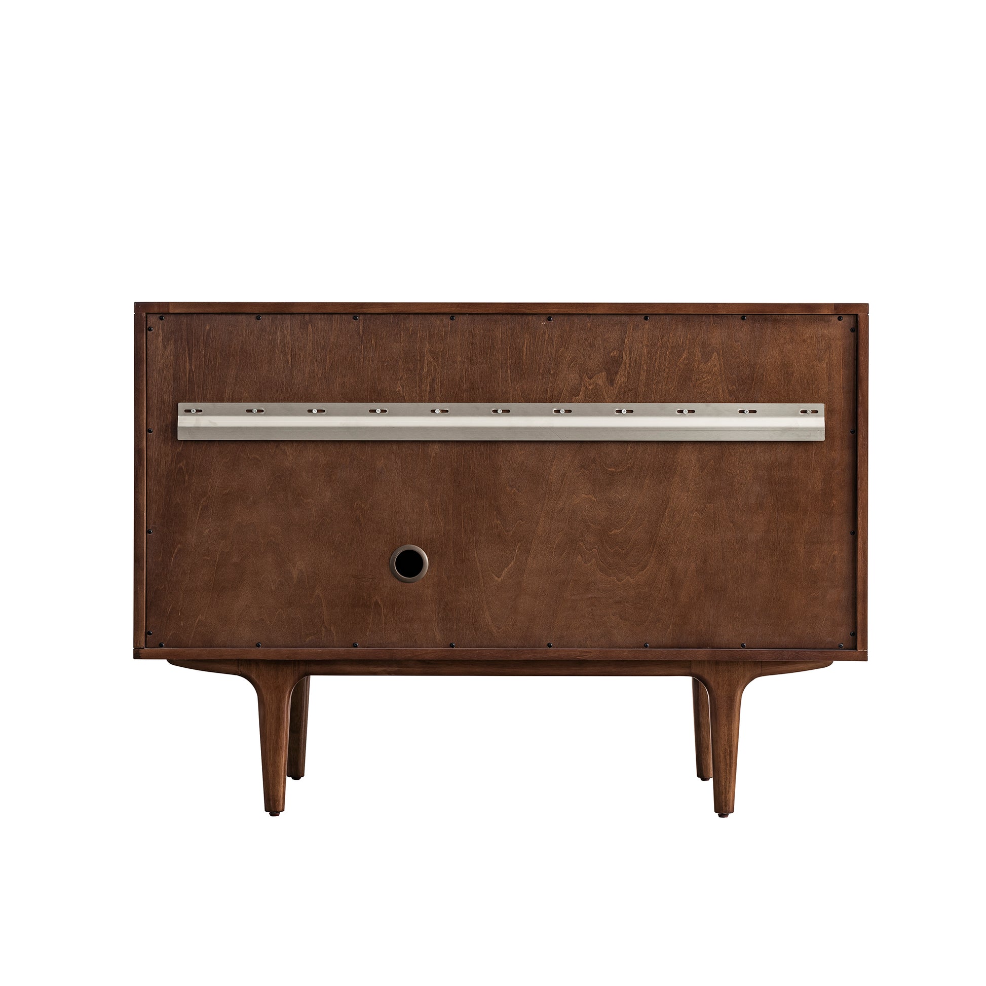 Renovate for Less Atlanta Amberly 48" Single Vanity, Mid-Century Walnut w/ 3 CM Victorian Silver Top w/FreePower Wireless Charger