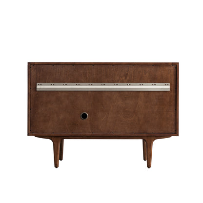 Renovate for Less Atlanta Amberly 48" Single Vanity, Mid-Century Walnut, w/ 3 CM Tajnar Eclos Top w/FreePower Wireless Charger