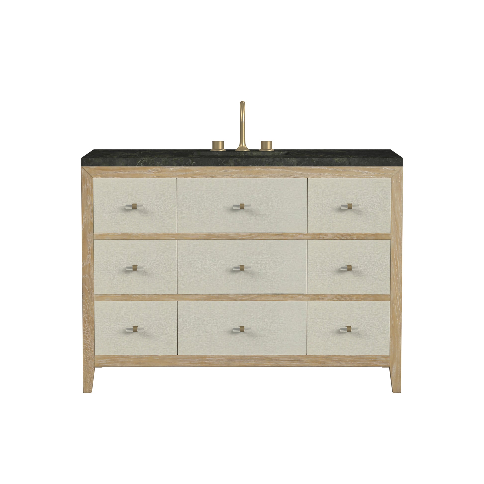 Renovate for Less Atlanta Celeste 48" Single Vanity, Sunwashed Oak with Embossed Shagreen, w/ 3 CM Phantome Eclos Top