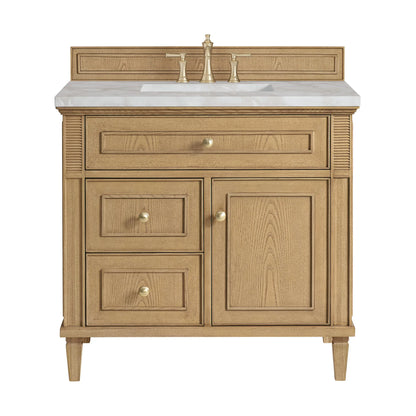 Lorelai 36" Single Vanity, Light Natural Oak w/ 3 CM Victorian Silver Silestone Top