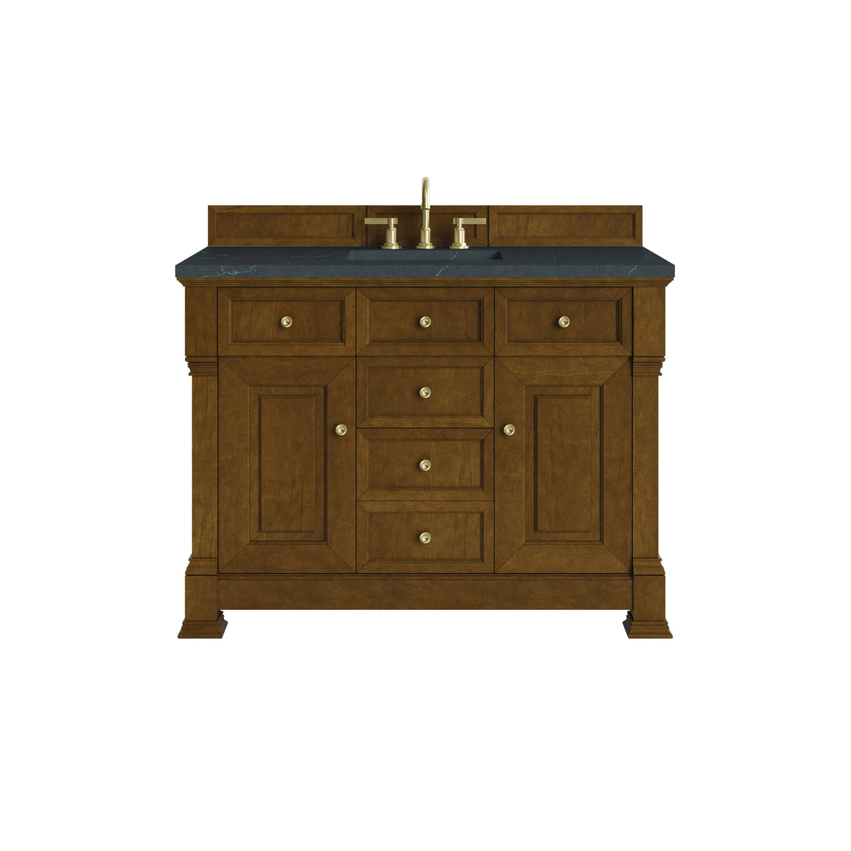 Brookfield 48" Single Vanity, Honey Oak w/ 3 CM Charcoal Soapstone Silestone Top