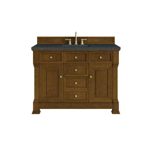 Brookfield 48" Single Vanity, Honey Oak w/ 3 CM Charcoal Soapstone Silestone Top