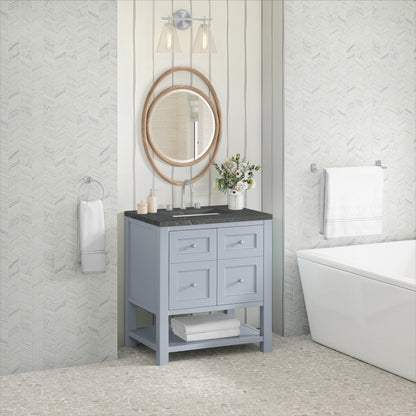 Renovate for Less Atlanta Breckenridge 30" Single Vanity, Serenity Blue, w/ 3 CM Parisien Bleu Quartz Top