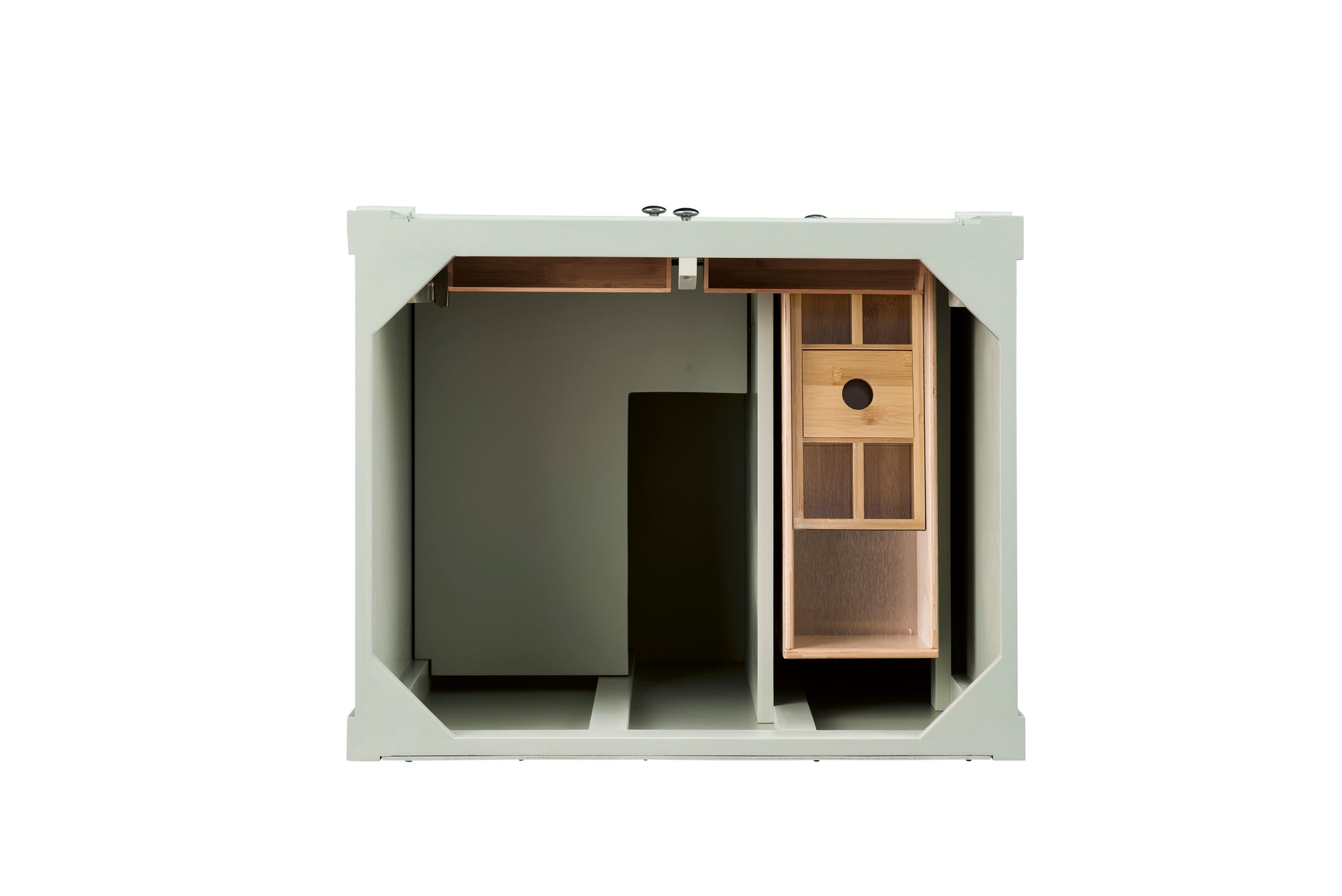 Renovate for Less Atlanta Brittany 30" Single Vanity, Sage Green, w/ 3 CM Eternal Jasmine Pearl Silestone Top
