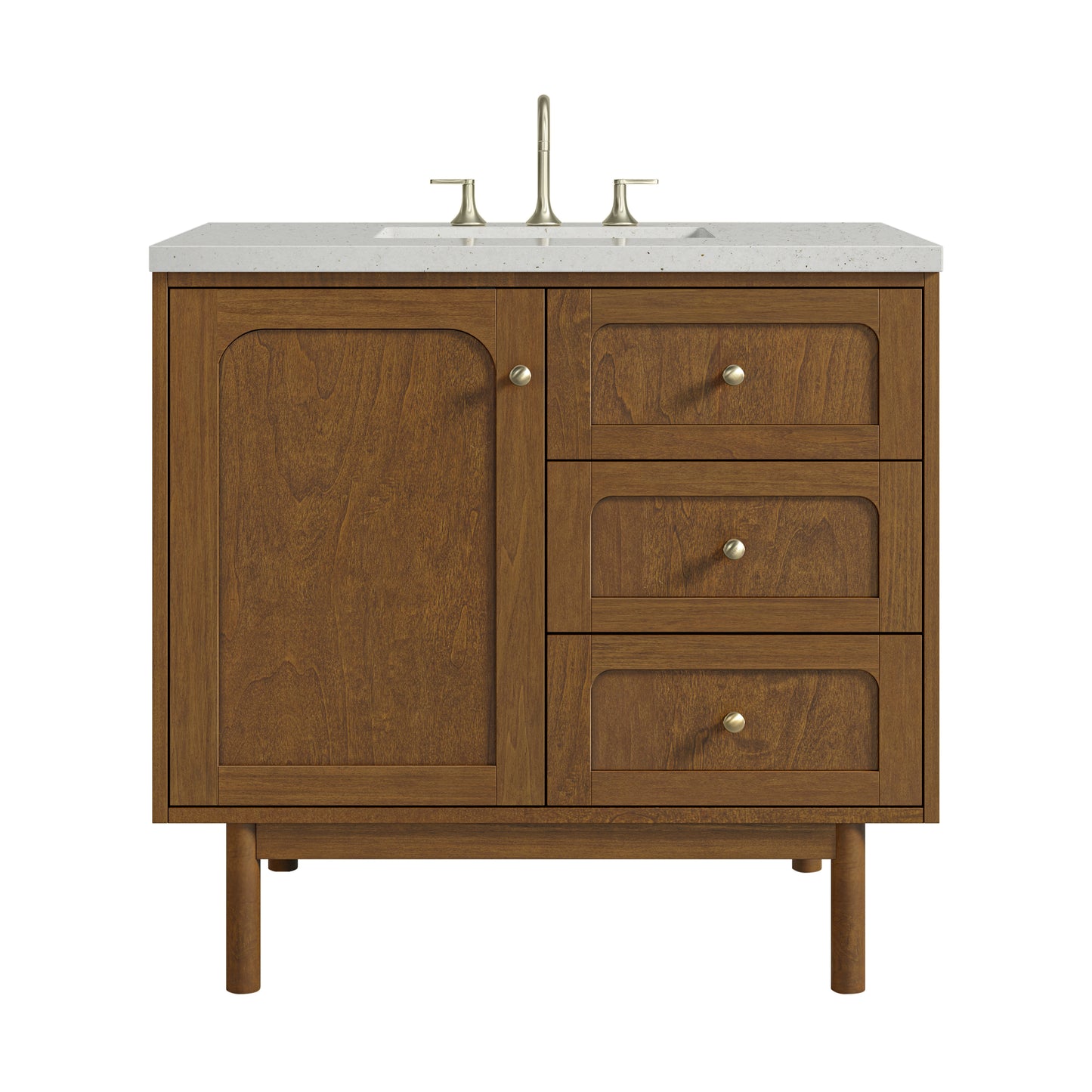 Renovate for Less Atlanta Laurent 36" Single Vanity, Honey Oak w/ 3 CM Lime Delight Silestone Top