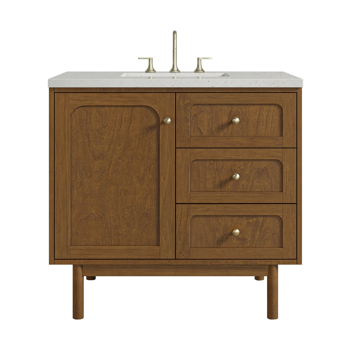 Laurent 36" Single Vanity, Honey Oak w/ 3 CM Lime Delight Silestone Top
