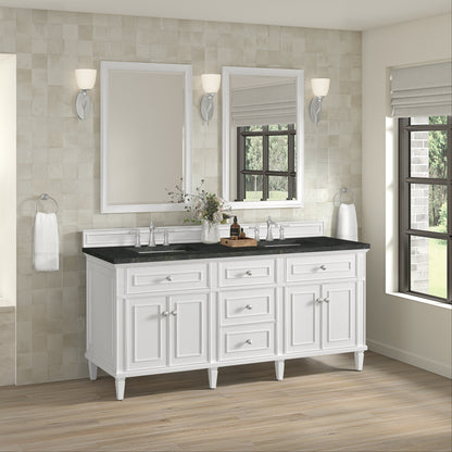 Renovate for Less Atlanta Lorelai 72" Double Vanity, Bright White, w/ 3 CM Phantome Eclos Top