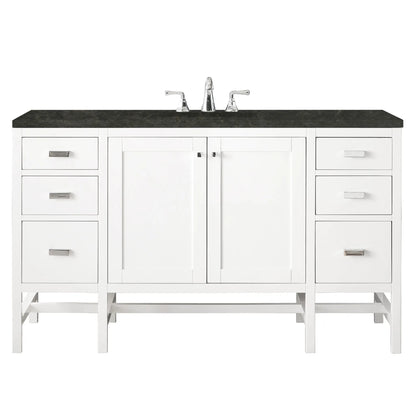 Addison 60" Single Vanity, Glossy White, w/ 3 CM Phantome Eclos Top