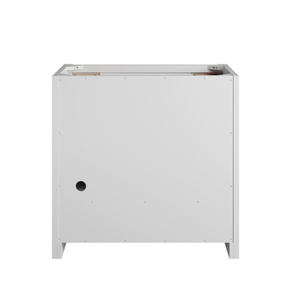 Renovate for Less Atlanta Bellshire 36" Single Vanity, Bright White w/ 3 CM White Zeus Silestone Top