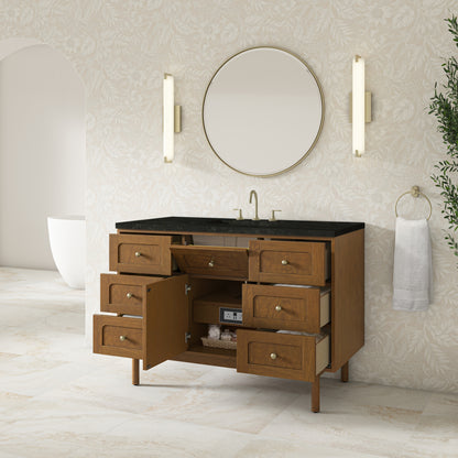 Renovate for Less Atlanta Laurent 48" Single Vanity, Honey Oak w/ 3 CM Phantome Eclos Top
