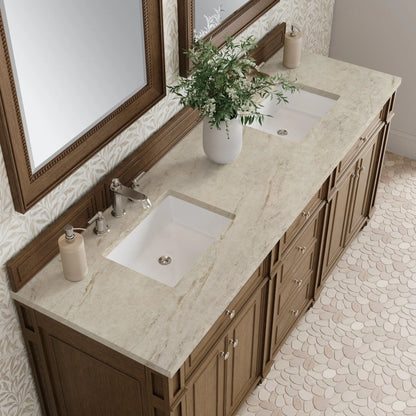 Bristol 72" Double Vanity, Saddle Brown, w/ 3 CM Tajnar Eclos Top