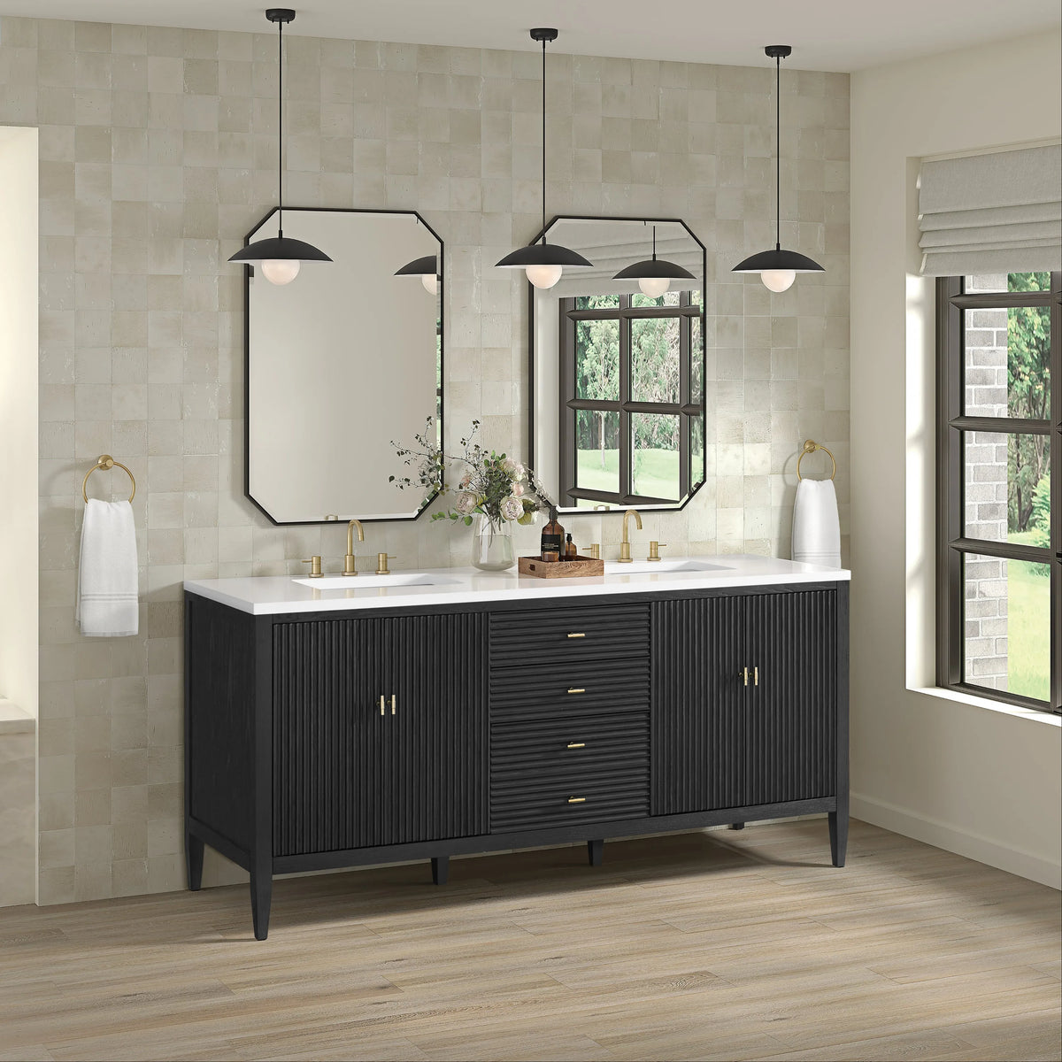 Myrrin 72" Vanity, Carbon Oak