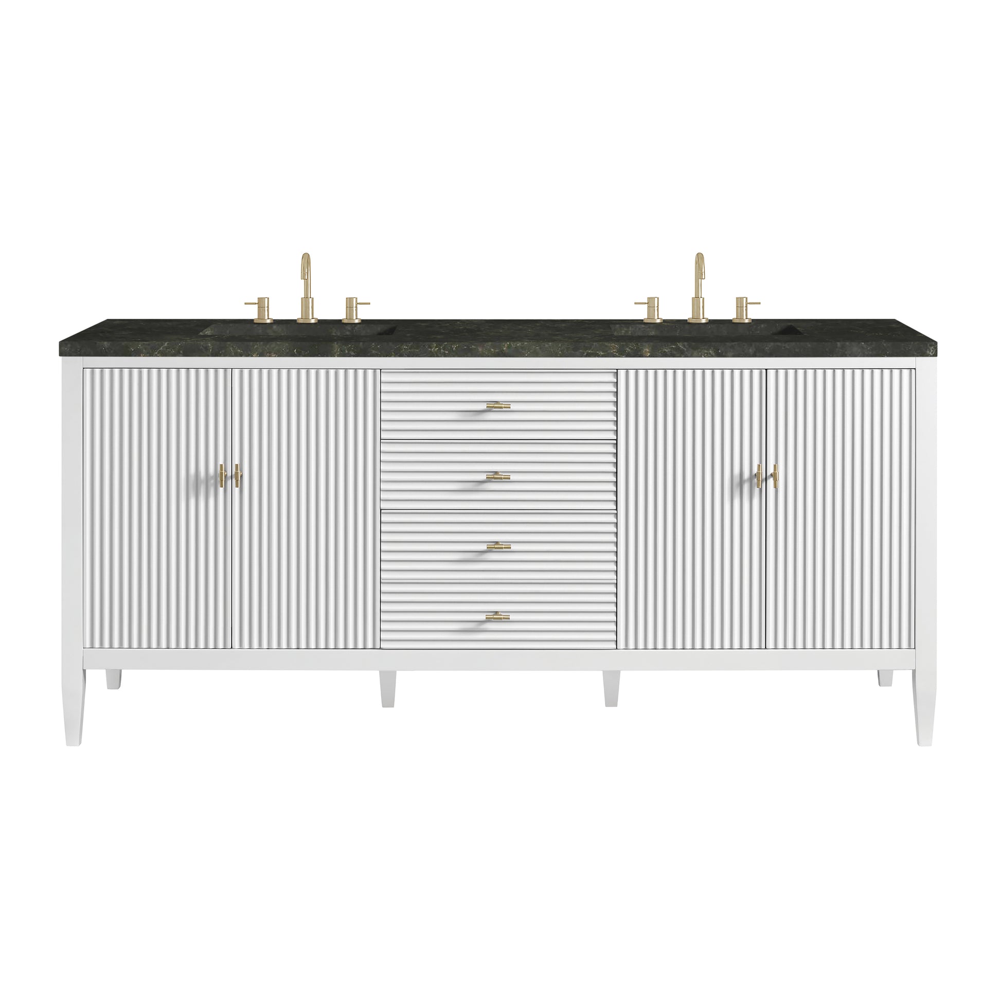 Renovate for Less Atlanta Myrrin 72" Vanity, Bright White, w/ 3 CM Phantome Eclos Top