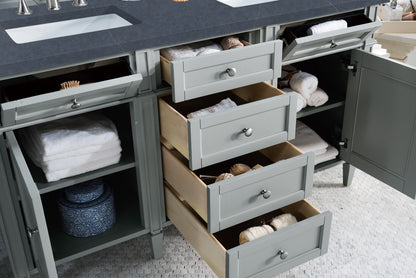 Renovate for Less Atlanta Brittany 60" Double Vanity, Urban Gray w/ 3 CM Charcoal Soapstone Silestone Top