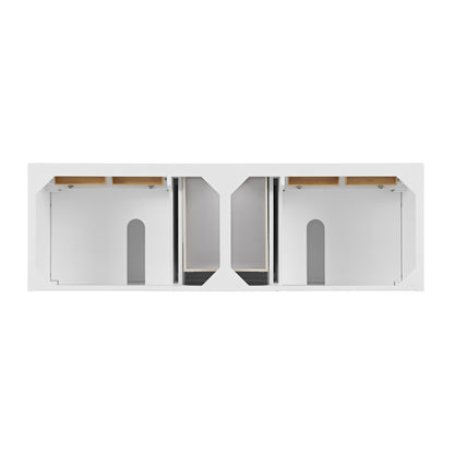 Renovate for Less Atlanta Lorelai 72" Double Vanity, Bright White w/ 3 CM Parisien Bleu Silestone Top w/FreePower Wireless Charger