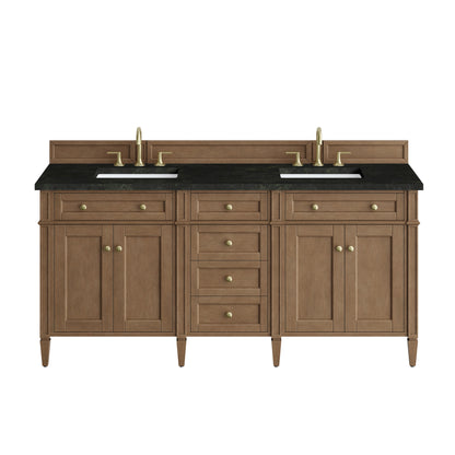 Renovate for Less Atlanta Brittany 72" Double Vanity, Pecan w/ 3 CM Phantome Eclos Top