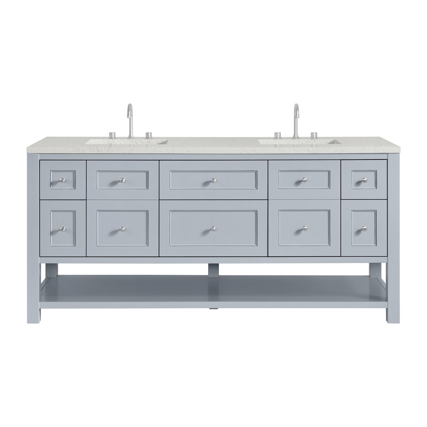 Renovate for Less Atlanta Breckenridge 72" Double Vanity, Serenity Blue, w/ 3 CM Lime Delight Quartz Top