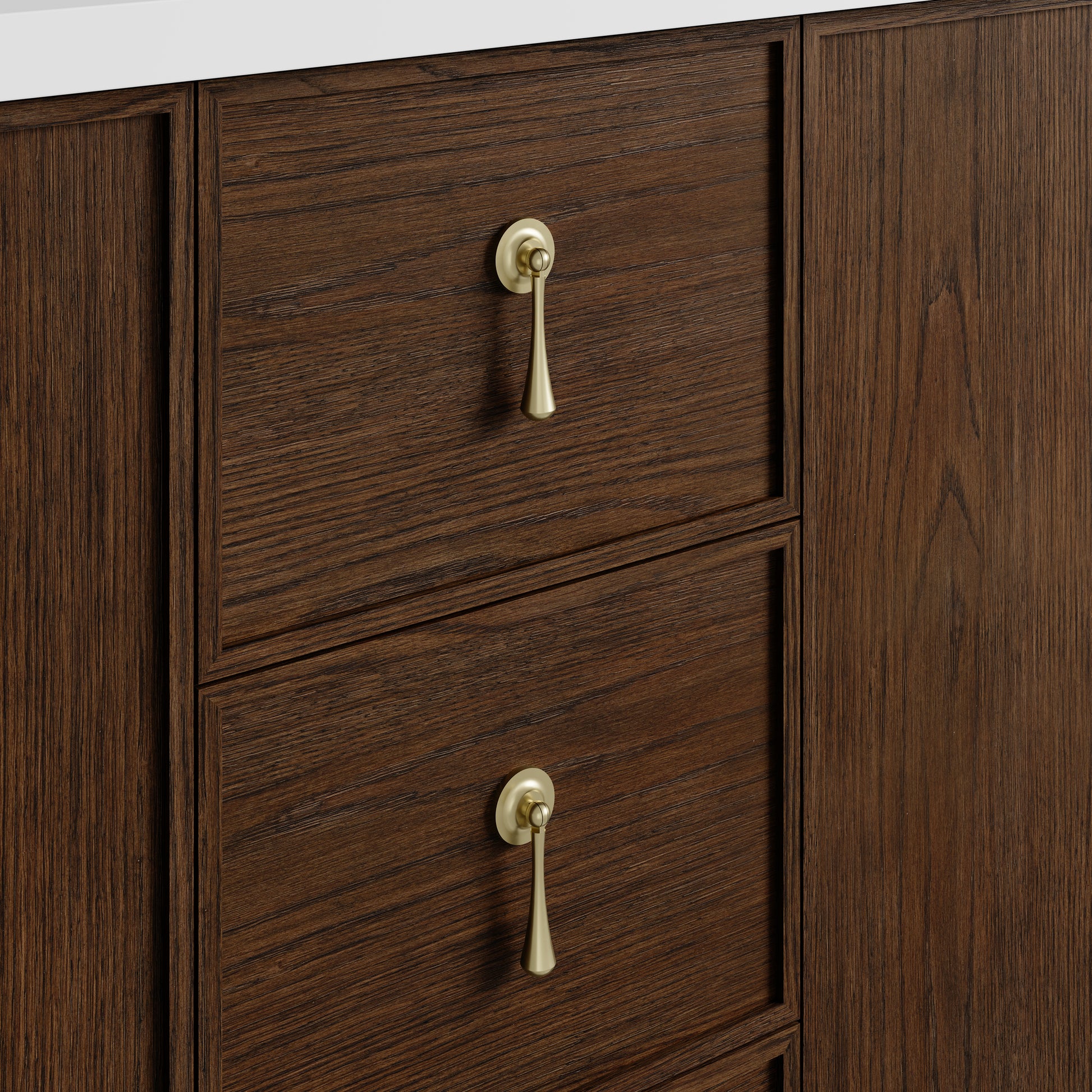 Renovate for Less Atlanta Kinnsden 72" Double Vanity, Sable Oak w/ 3 CM Lime Delight Silestone Top